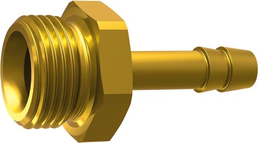 Mosadzný konektor, 25bar, vonkajší závit, 3/8, 6mm hadica