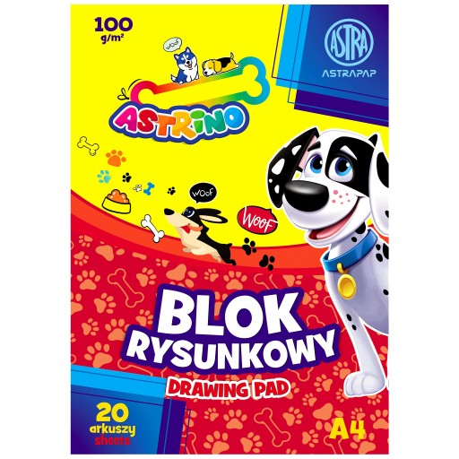 BLOK NA KRESLENIE, BIELY, LOVNA, A4, 20 LISTOV, 100g/m2 NA MAĽOVANIE PASTELY