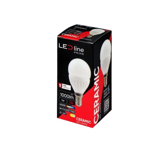E14 7W PRIME LED žiarovka Neutral 4000K 1000lm G45 guľa