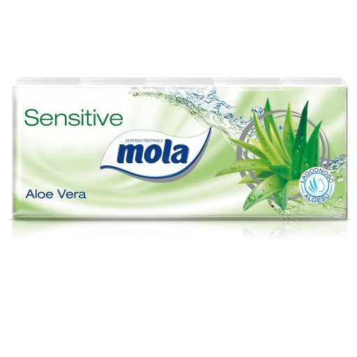 MOLA SENSITIVE ALOE VERA HYGIENICKÉ Utierky, 3 VRST., 10 KS