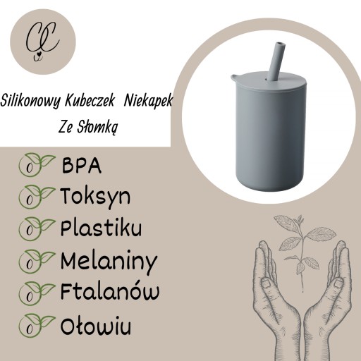 Silikónový pohár so slamkou na učenie sa piť, 175 ml