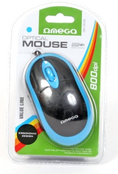 Optická MYŠ OM-06V OPTICAL 1200DPI BLACK/BLUE káblová dobrá cena