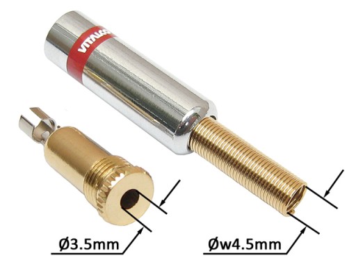 JACK zásuvka 3,5mm 3P TRS stereo HQ CHROME VITALCO