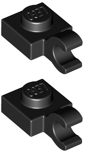 LEGO Plate Mod 1x1 Clip Black 4517925 61252 - 2ks