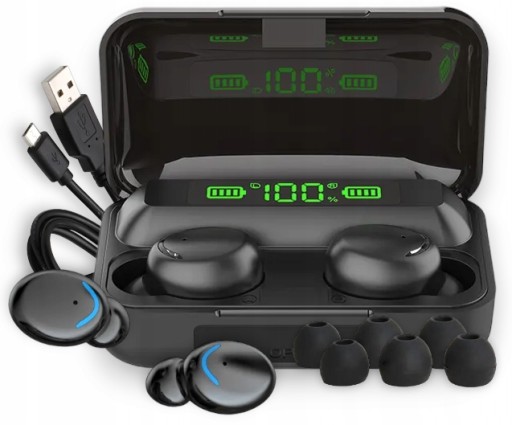 Bezdrôtové slúchadlá do uší F9+ PRO Športová powerbanka Bluetooth 5.1