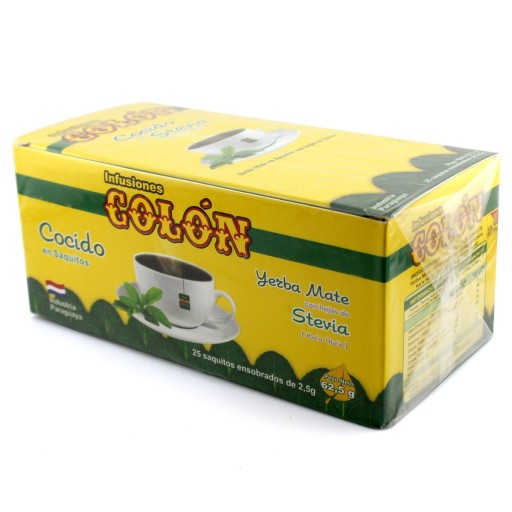 Yerba Mate vo vrecúškach Colon Cocido con Stevia 25 vrecúšok Stévia