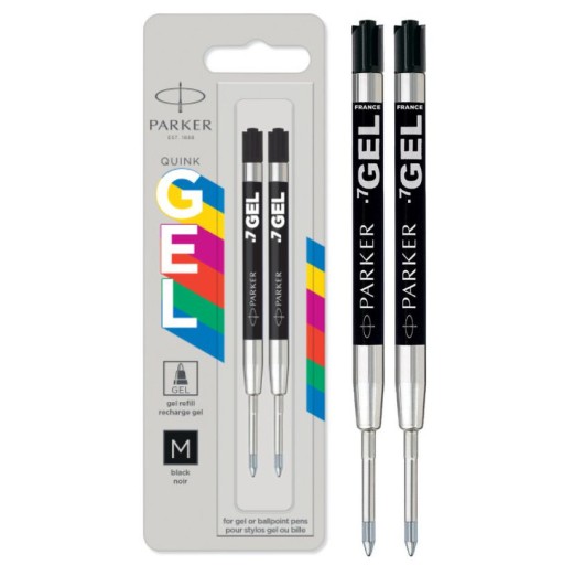 PARKER BALLPOINT REFILL BLACK GEL 2 KUS TIP M