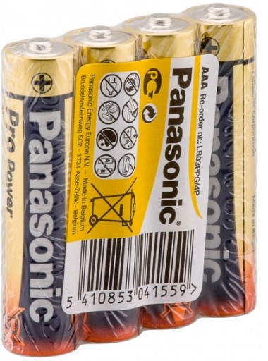 4x alkalická batéria Panasonic ProPower LR3 AAA R3