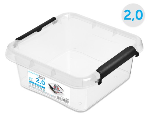 Priehľadná plastová nádoba s krytom 2L Box Organizer Box