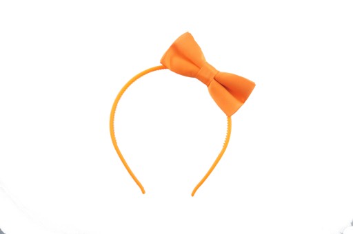 Elegantná polomatná čelenka s mašličkou ORANGE