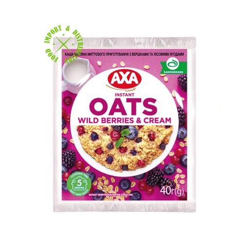 Instantná ovsená kaša na raňajky AXA smotana a lesné ovocie 40g