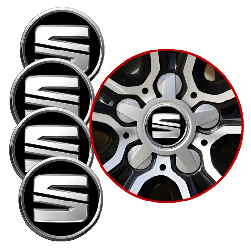 4 Emblémy Krytky ráfikov Kryty kolies Kolieska SEAT SET TOP 56 mm