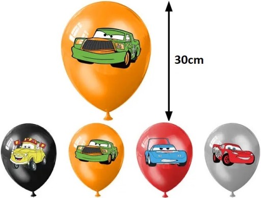 BALÓNY SADA BALÓNOV ZIGZAG MC QUEEN CARS AUTA CRATTER NARODENINY 12 ks