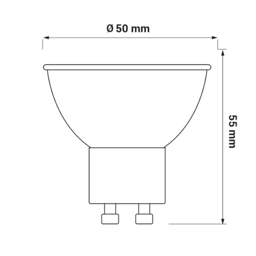 GU10 LED žiarovka 6,5W, teplá farba, 430lm