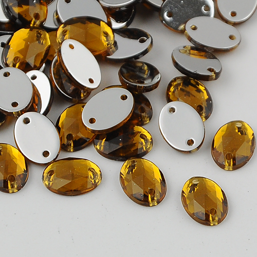 Štrasové kamienky na šitie akrylové oválne 18x13x5mm 10 ks