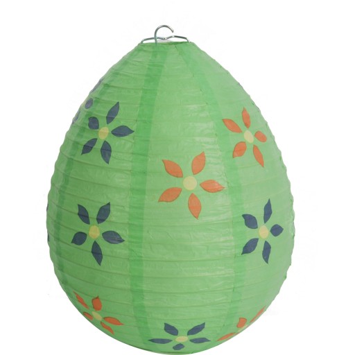 LAMPIÓN Z VAJÍČKA ROZPÚŠŤACÍ PAPIER, 25CM, ZELENÝ