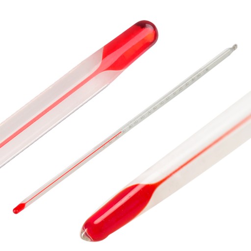 Sklenený TEPLOMER, bezpečné meranie teploty do -2C + 100C, BEZ ORTUTE