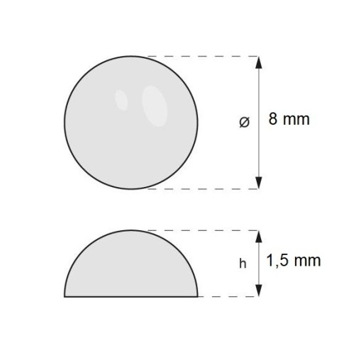 NÁRAZNÍKY SAMOLEPIACE SILIKÓNOVÉ 8x1,5mm 50ks