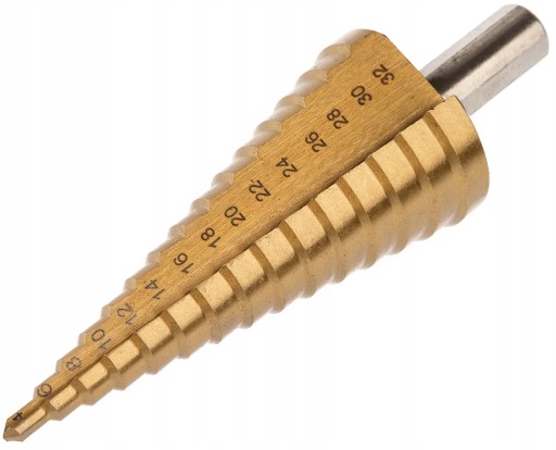 VIANOČNÝ STROMČEK KUŽELOVÁ VRTAČKA KROKOVANÁ HSS TYTAN 4-32MM VRTAČKY