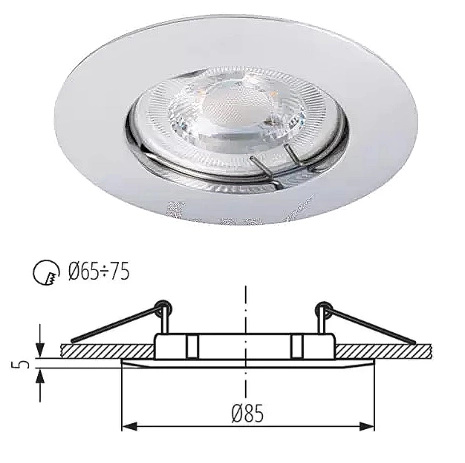 LUTO CTX-DS02B-C stropné bodové svietidlo, chróm, Kanlux