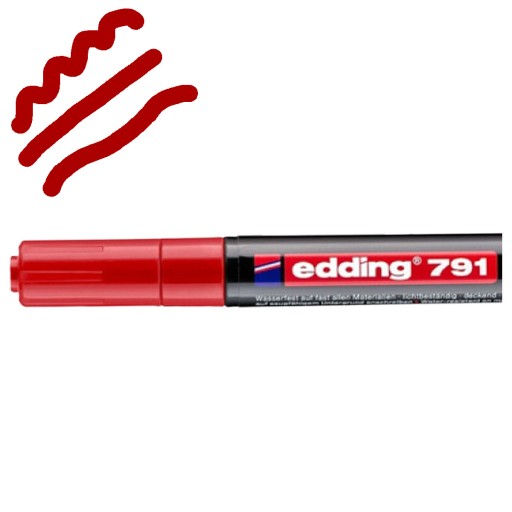 EDDING Marker s olejovou červenou vodotesnou farbou