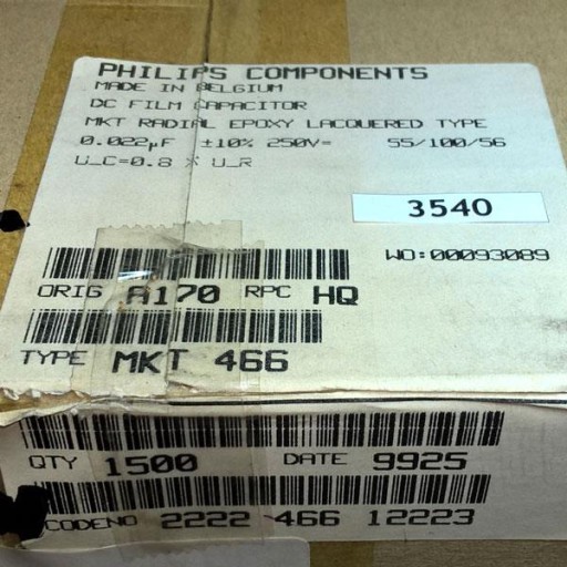Kondenzátor MKT466 Philips 22nF 250V R7,5 10% x10