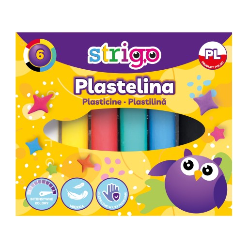 Plastelína STRIGO, 6 živých farieb