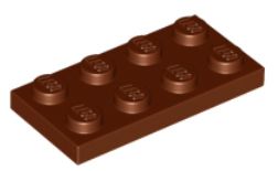 LEGO PLATE 2X4 HNEDÁ Č. 3020 - ZA 10 KS