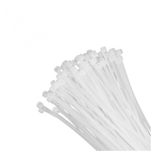 Sťahovacie pásky Silné sťahovacie pásky 2,5x100mm biele Balenie 100 kusov
