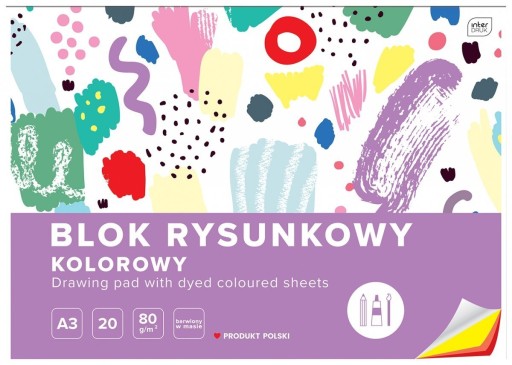 A3 farebný blok na kreslenie, farebné listy papiera (60037)