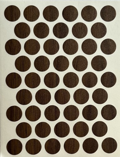 Čiapky na nábytok samolepiace 14mm - orech (7226) - 50 ks.