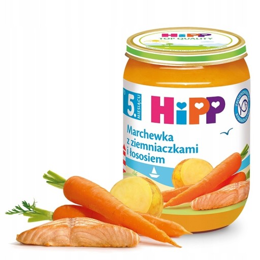 HiPP Mrkva so zemiakmi a lososom, 190 g