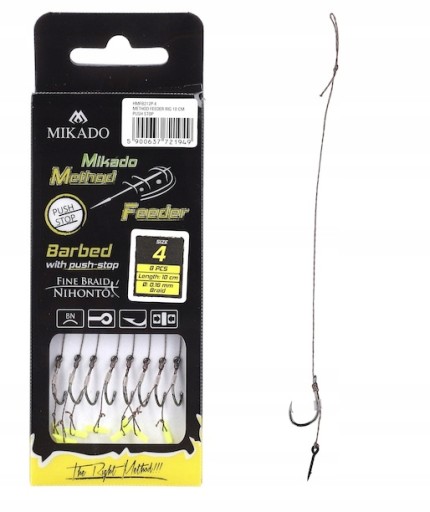 MF RIG - S IHLOU - ostnatý háčik č.12 / oplet: 0,12mm/10cm - bal 8