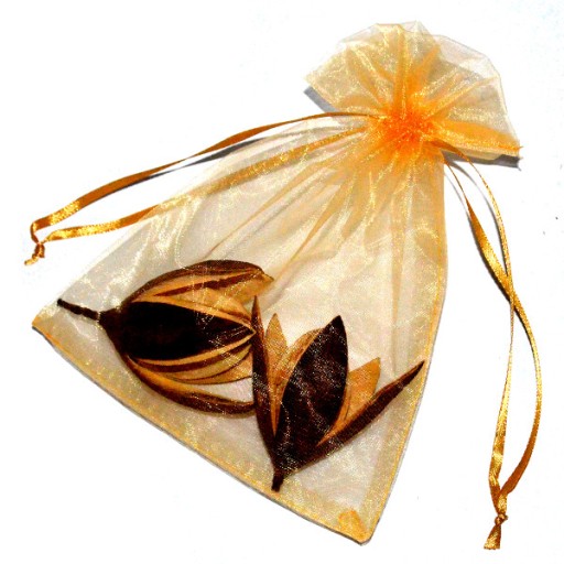 Organzové vrecúško zlaté darčekové darčekové organzové vrecúško 15x20cm