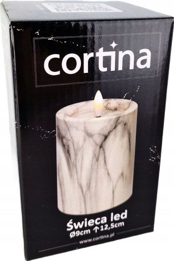 LED SVIEČKA MRAMOROVÝ EFEKT IMITÁCIA PLAMEŇA 9X12,5CM ŠEDÁ
