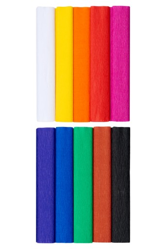 MINI krimpovací hodvábny papier (25x200 cm) - CREATINIO - klasický MIX - 10 farieb