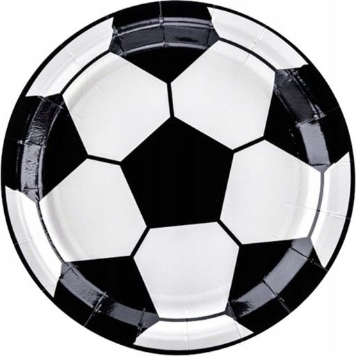 sada tanierov, pohárov, papierových slamiek, narodeninový futbal