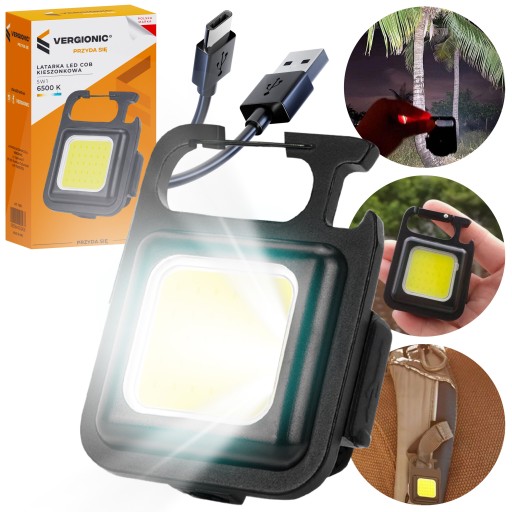 MINI LED COB BATERKA VRECKA 5v1 OTVÁRAČ, STOJAN, MAGNET, PRÍRUČKA NA KĽÚČE