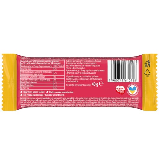 Bakalland cereálna tyčinka brusnica a pomaranč 40g
