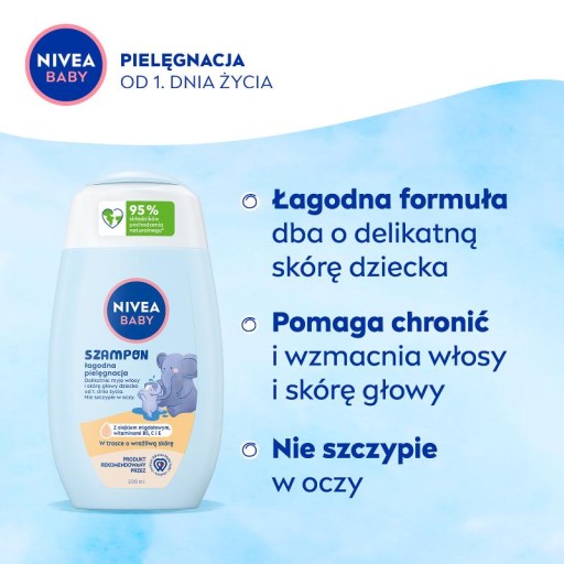 NIVEA Šampón na detské vlasy Jemná starostlivosť 200 ml