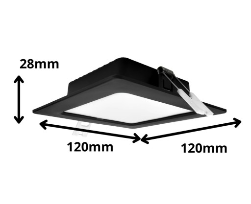 Plafon LED stropné svietidlo pod omietku Square Black 6W 12x12cm