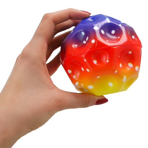 KOZMICKÁ GUĽA ZO SENZORNEJ PENY do vody SKOKÁVACIA LOPTIČKA šuštiaková 10cm
