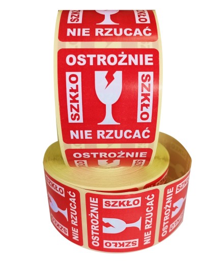 Výstražné sklo Nehádžte nálepky so štítkami Pozor kuriérske balenie x 1000ks