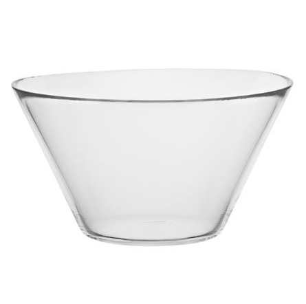 Veľká sklenená miska na šalát, okrúhla, šikmá, Trend Glass DAGA, 25,5 cm