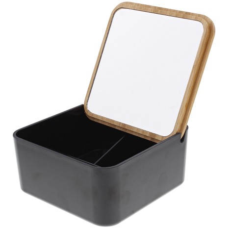 ZÁSOBNÍK ČIERNEHO BAMBUSOVÉHO MYDLA 17CM PLASTOVÝ ODOLNÝ KAPACITA 350 ML