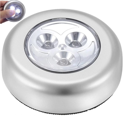 DOTYKOVÁ LAMPA 3 SAMOLEPIACIE DIÓDY, NA BATÉRIU 3 LED POD SKRINÍK