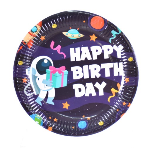 Narodeninové TANIERE planeta happy birthday 6 ks