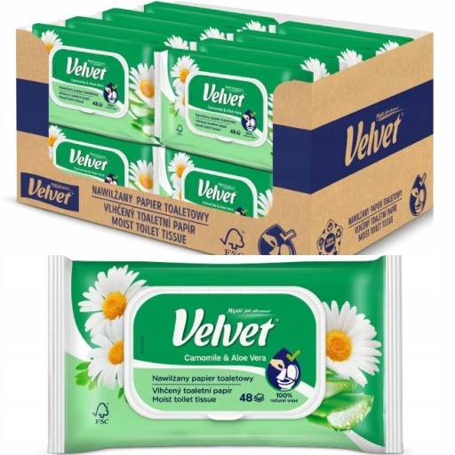 Vlhčený harmančekový toaletný papier VELVET