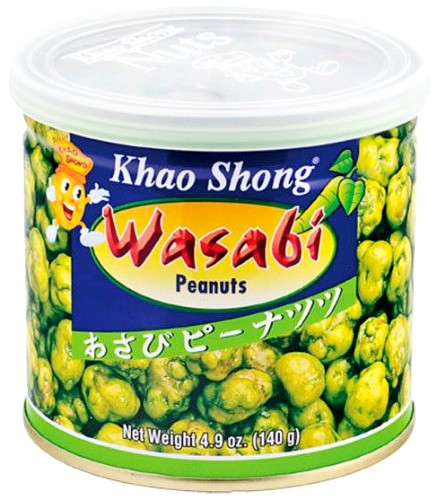 Arašidy s wasabi, plechovka 140g - Khao Shong