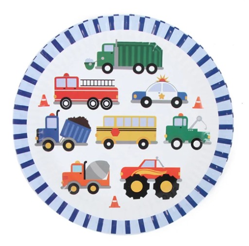 Narodeninové papierové taniere CARS 18 cm jednorazové taniere
